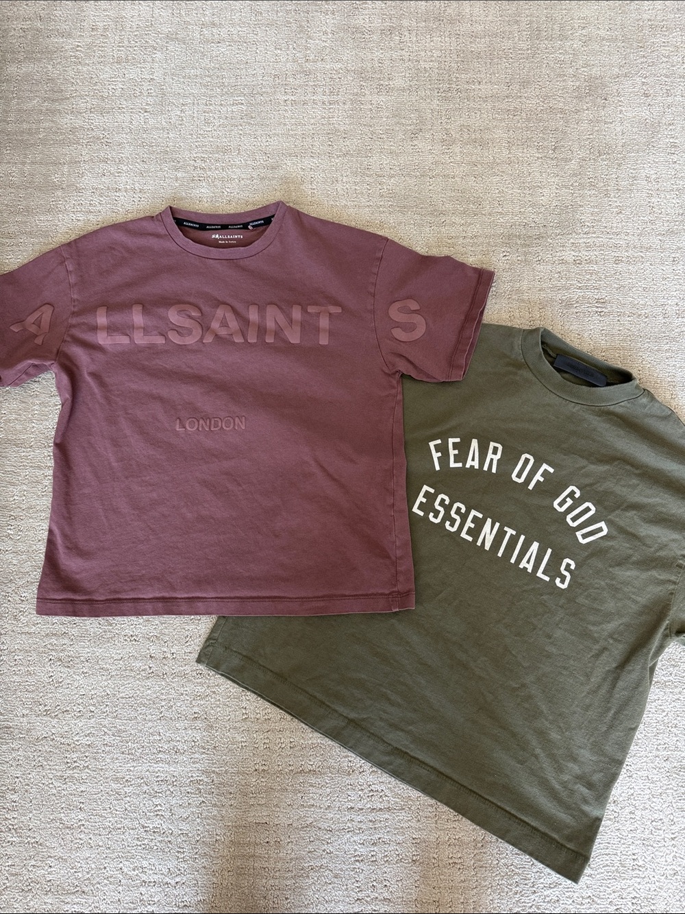 Two Pack: Essentials 'Fear of God' youth tee and Allsaints youth